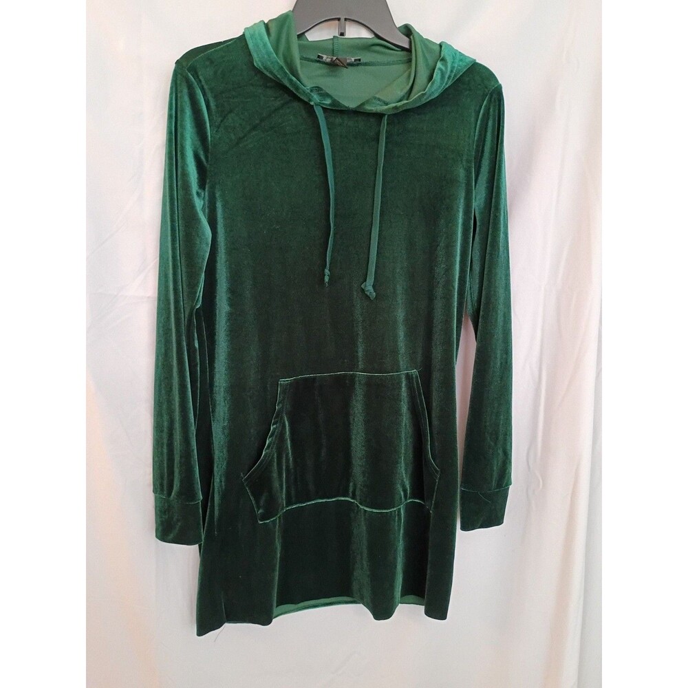 Forever 21 Velvet Hooded Witchy Whimsigoth Dress Green Indie